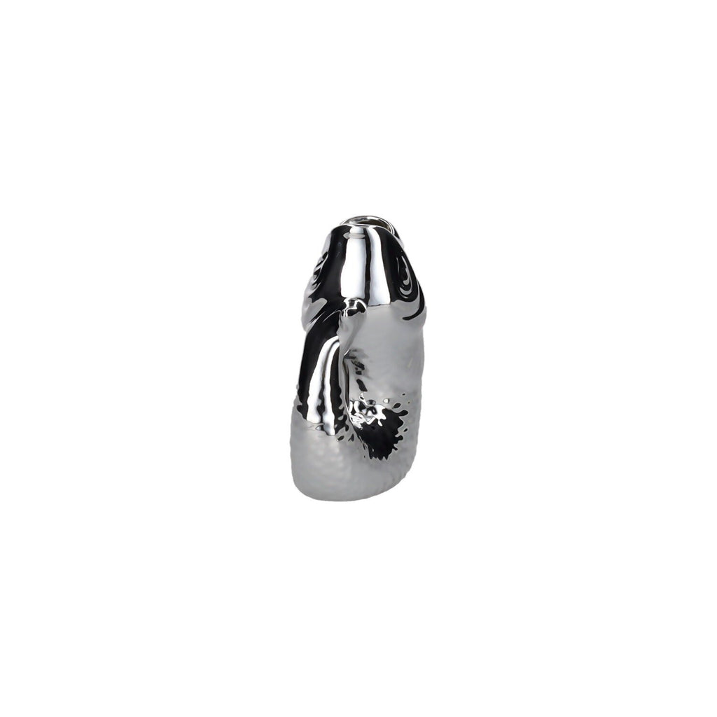 Vase "Fisch" Keramik Silber 13cm