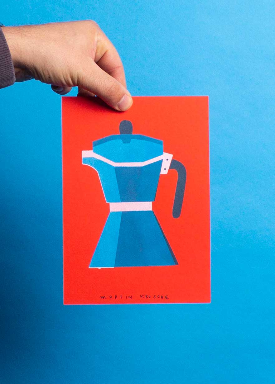 Schablonendruck ESPRESSOKANNE