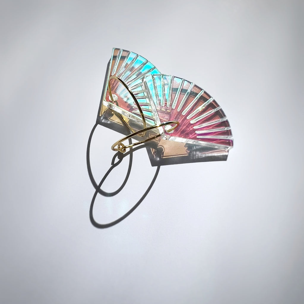 Ohrhänger „Famose Fächer“ Plexiglas Regenbogen