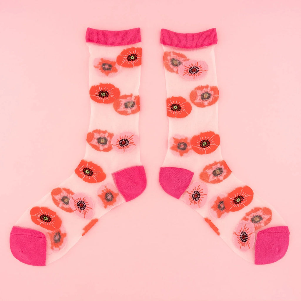Socken transparent mit Motiv