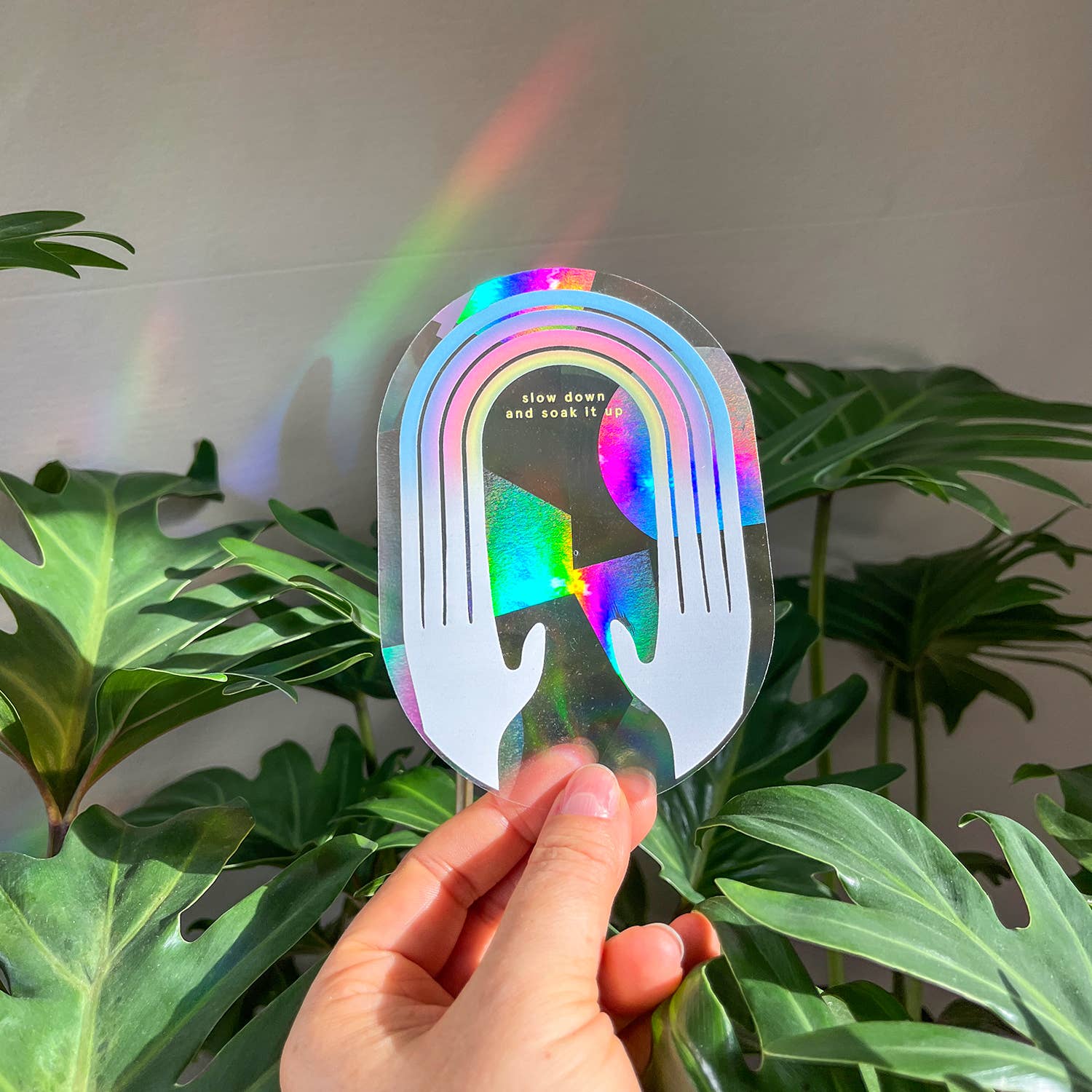 Regenbogen Aufkleber - Slow down and soak it up