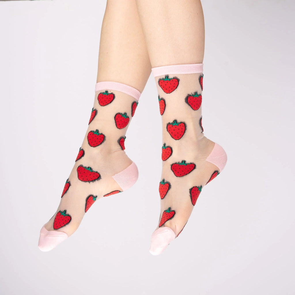 Socken transparent mit Motiv