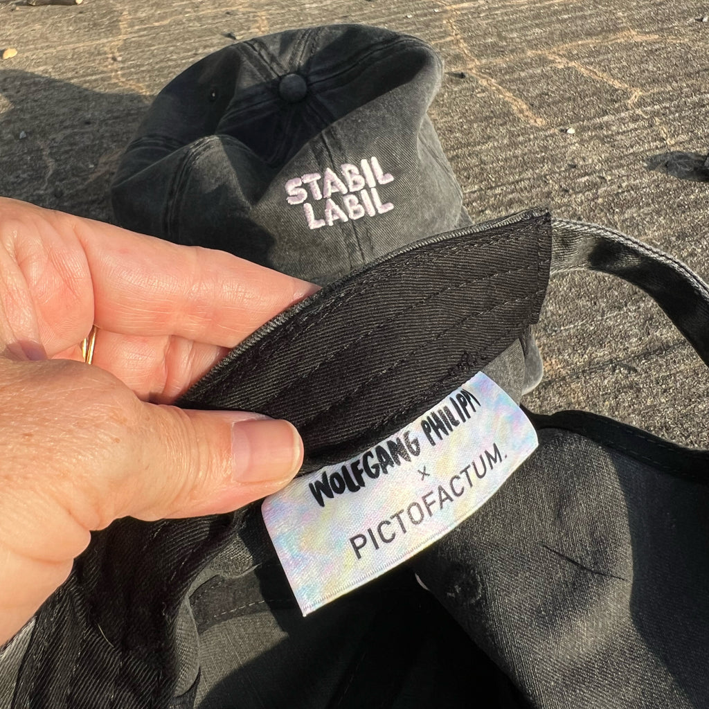 Basecap „STABIL LABIL“ vintage-schwarz