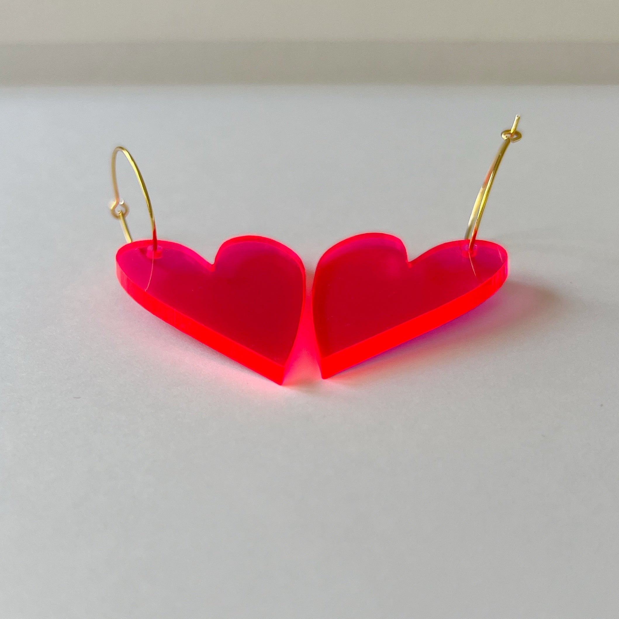 Ohrhänger „Herz“ Plexiglas Rot