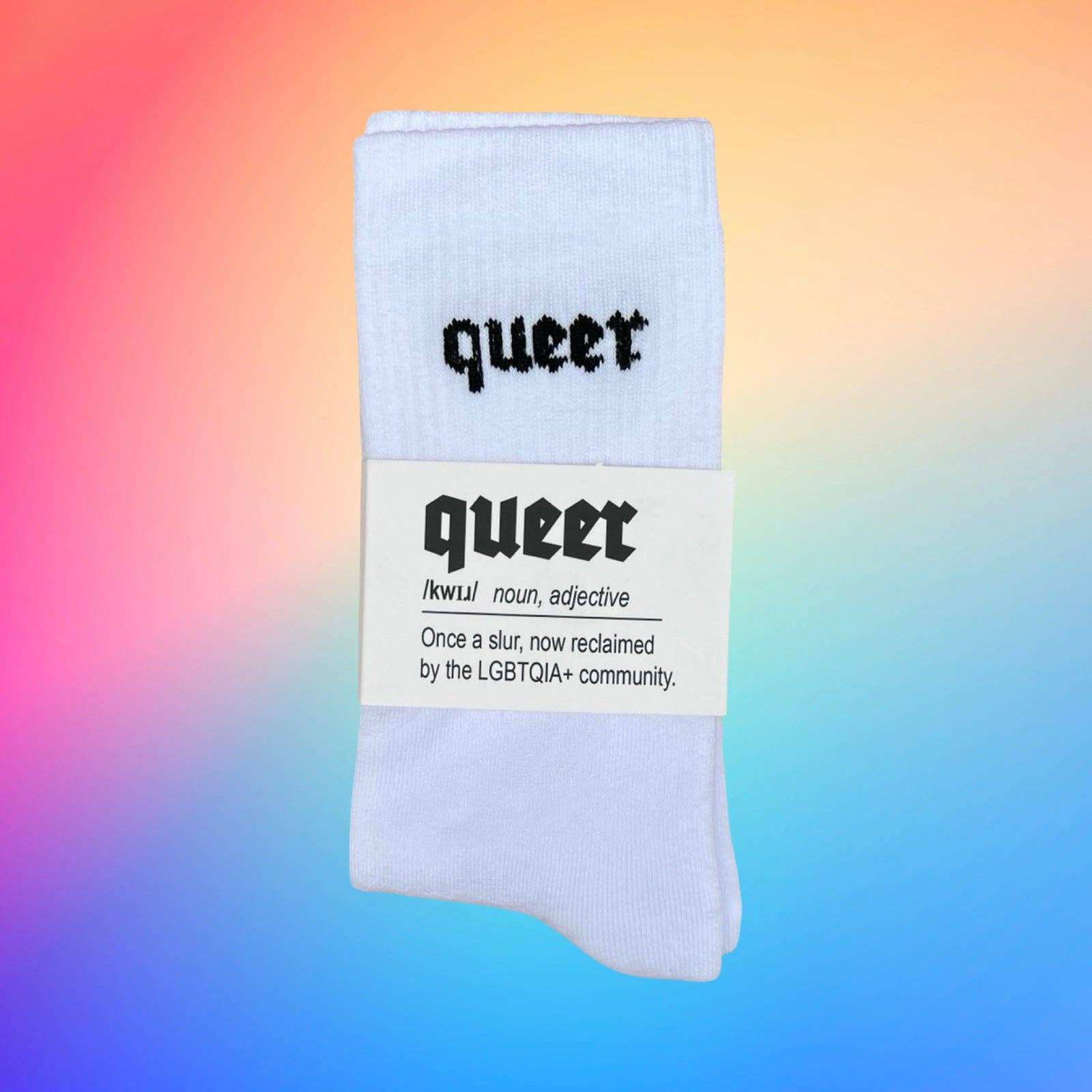 Socken "Queer" weiß/schwarz