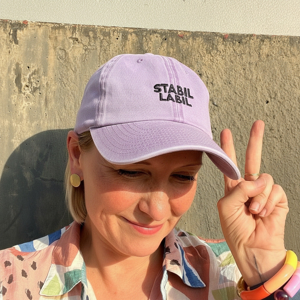 Basecap „STABIL LABIL“ vintage-schwarz