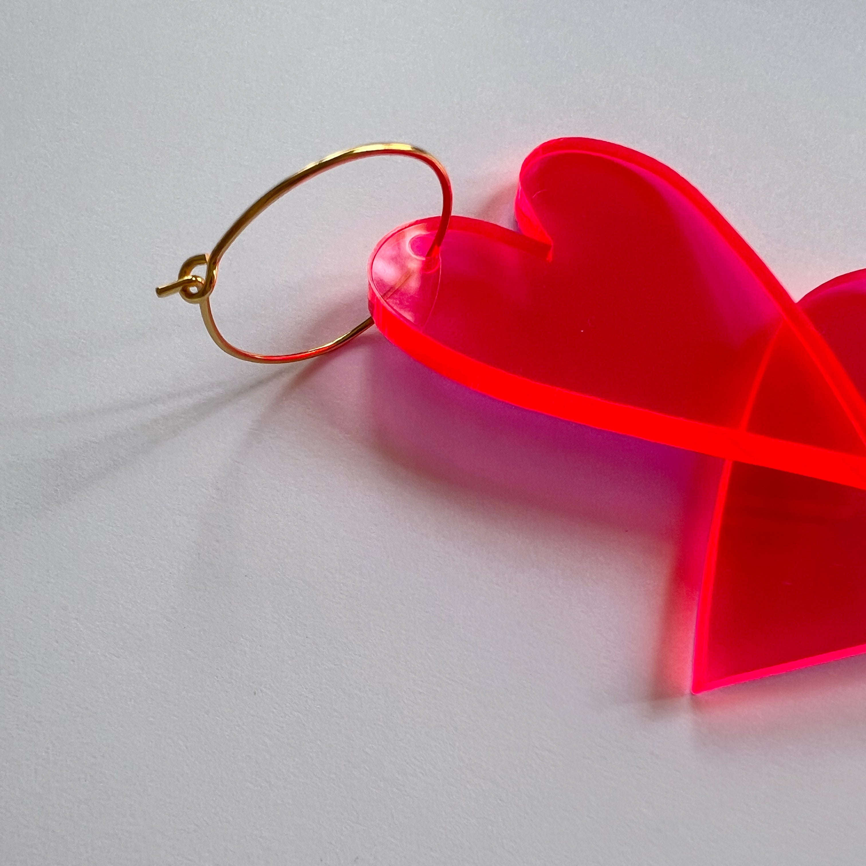 Ohrhänger „Herz“ Plexiglas Rot
