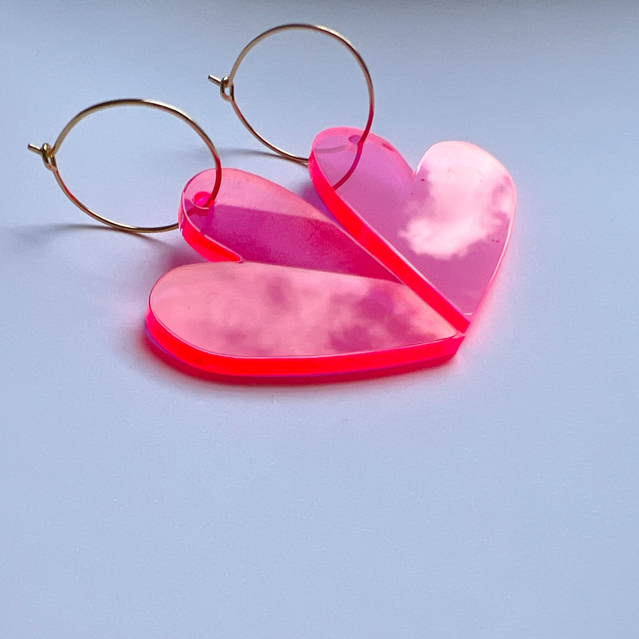 Ohrhänger „Herz“ Plexiglas Rot