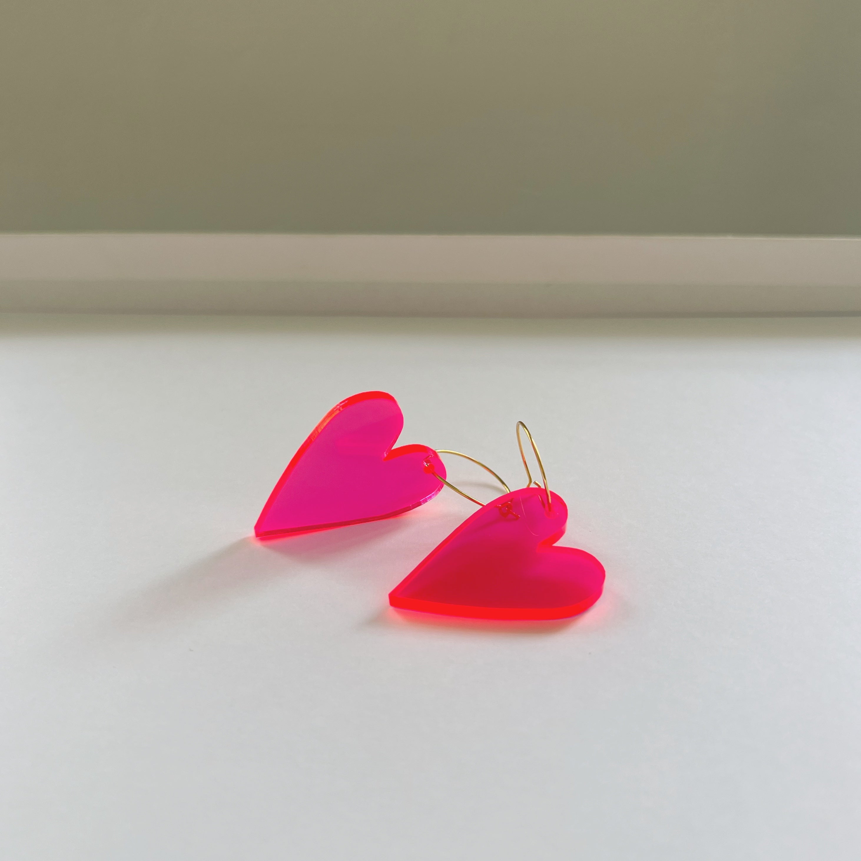 Ohrhänger „Herz“ Plexiglas Rot