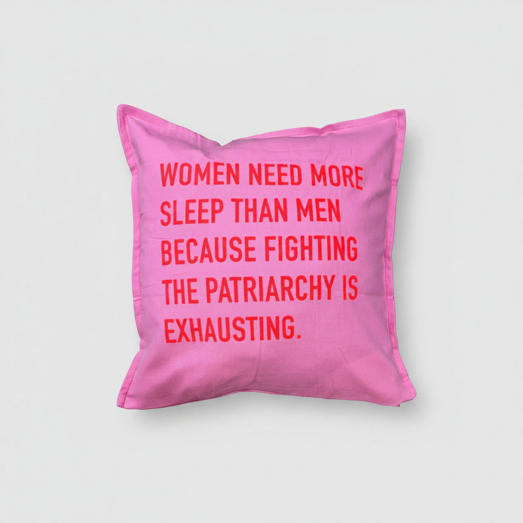 Kissenbezug "Women need more sleep" Pink/Neon Rot