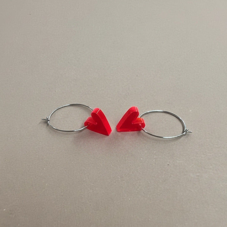 Ohrhänger „Herz“ Plexiglas Rot
