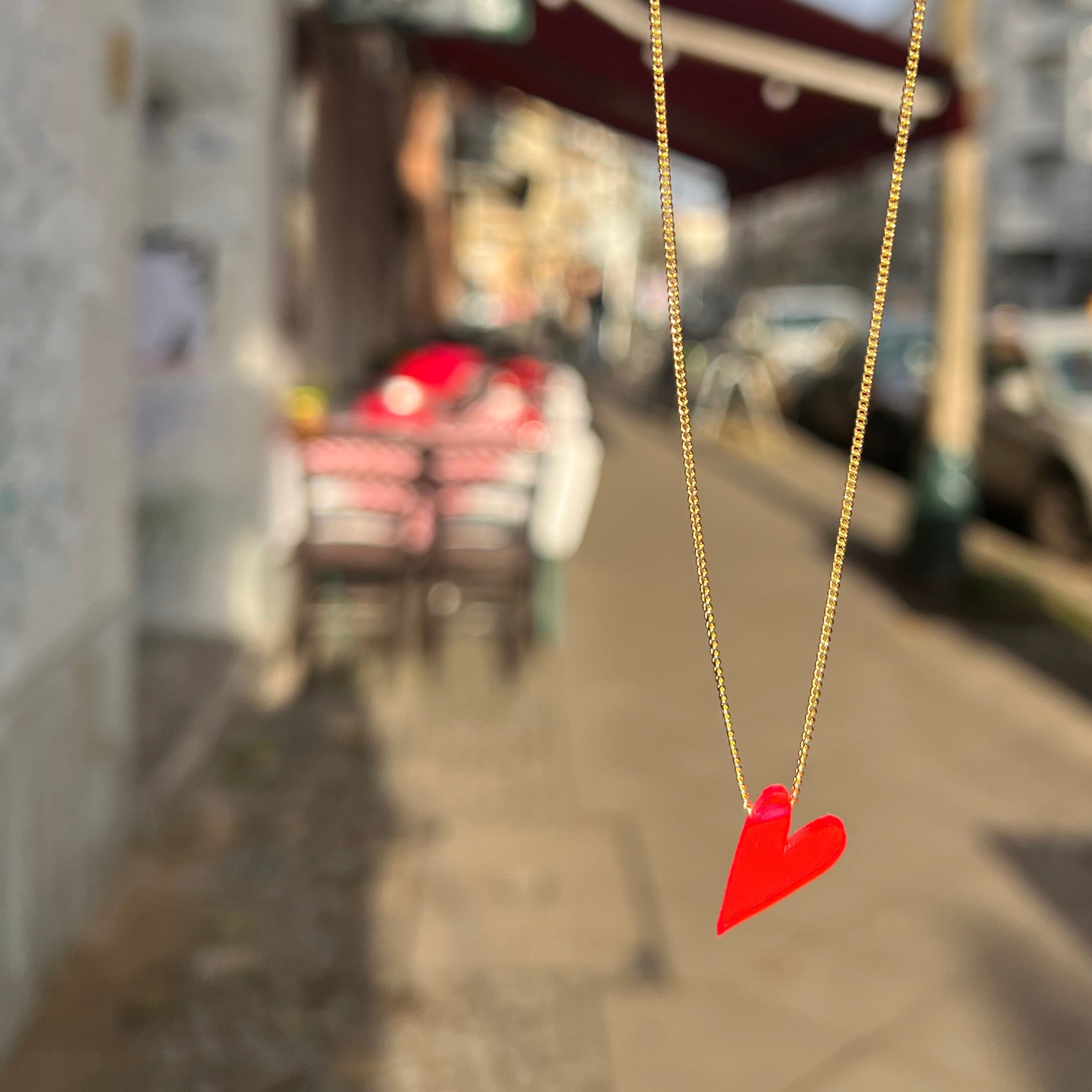 Kette "Herz" Plexiglas Rot