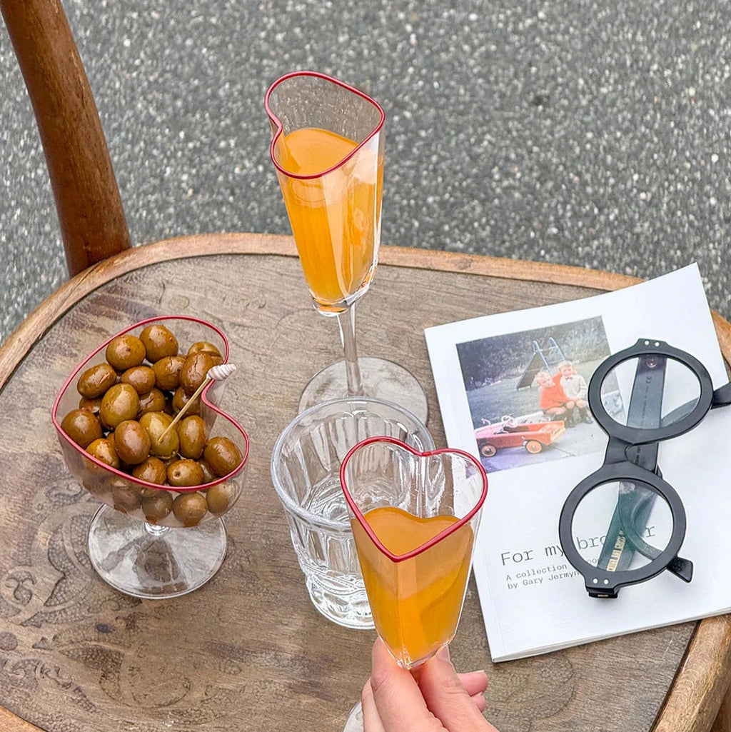 Glas "Herz" - Sekt oder Champagner