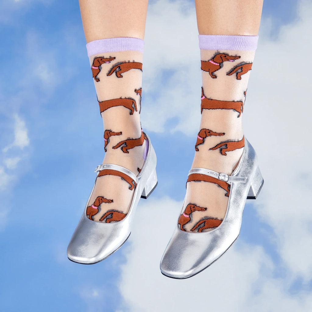 Socken transparent mit Motiv