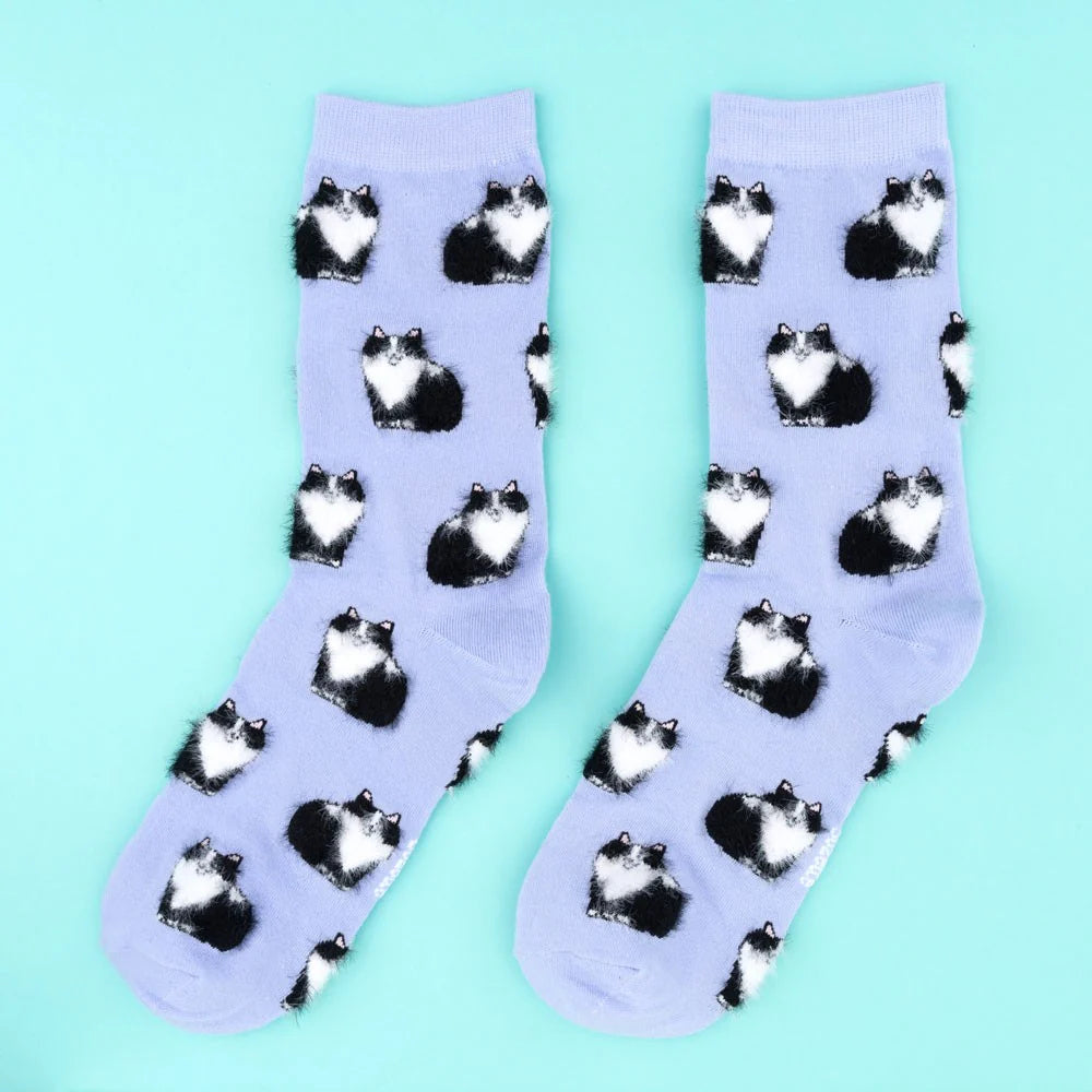 Socken "Lila Katze" Baumwolle