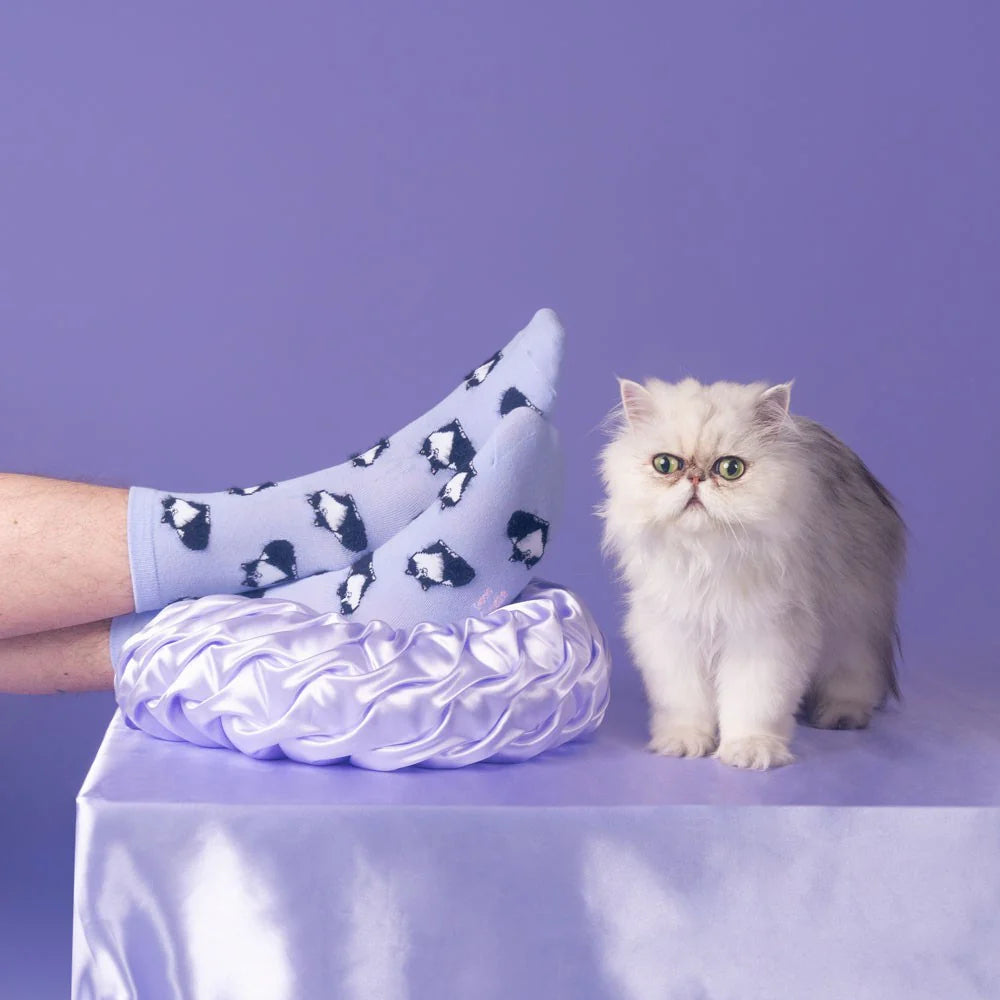 Socken "Lila Katze" Baumwolle