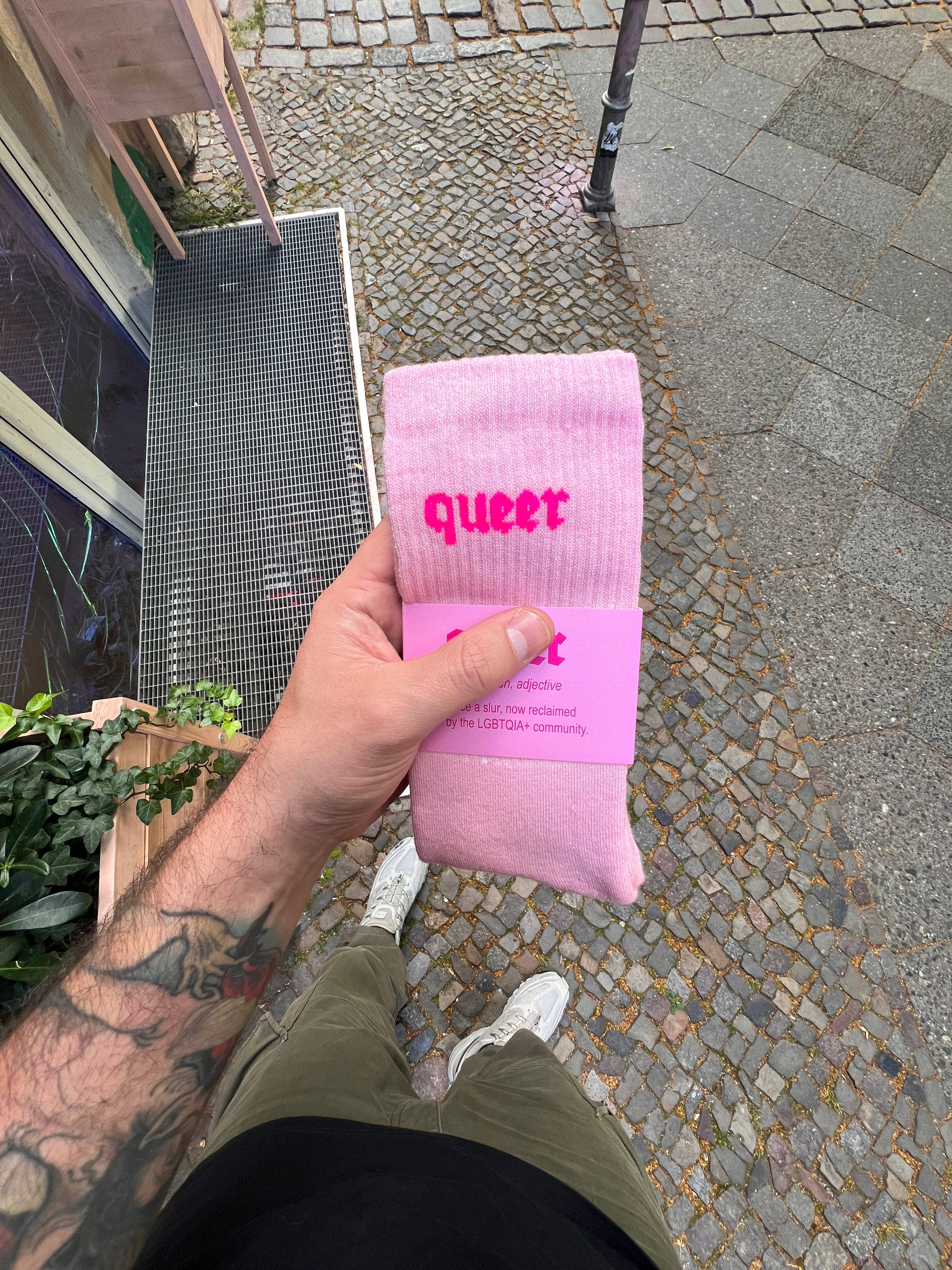 Socken "Queer" Pink mit Neon-Pink