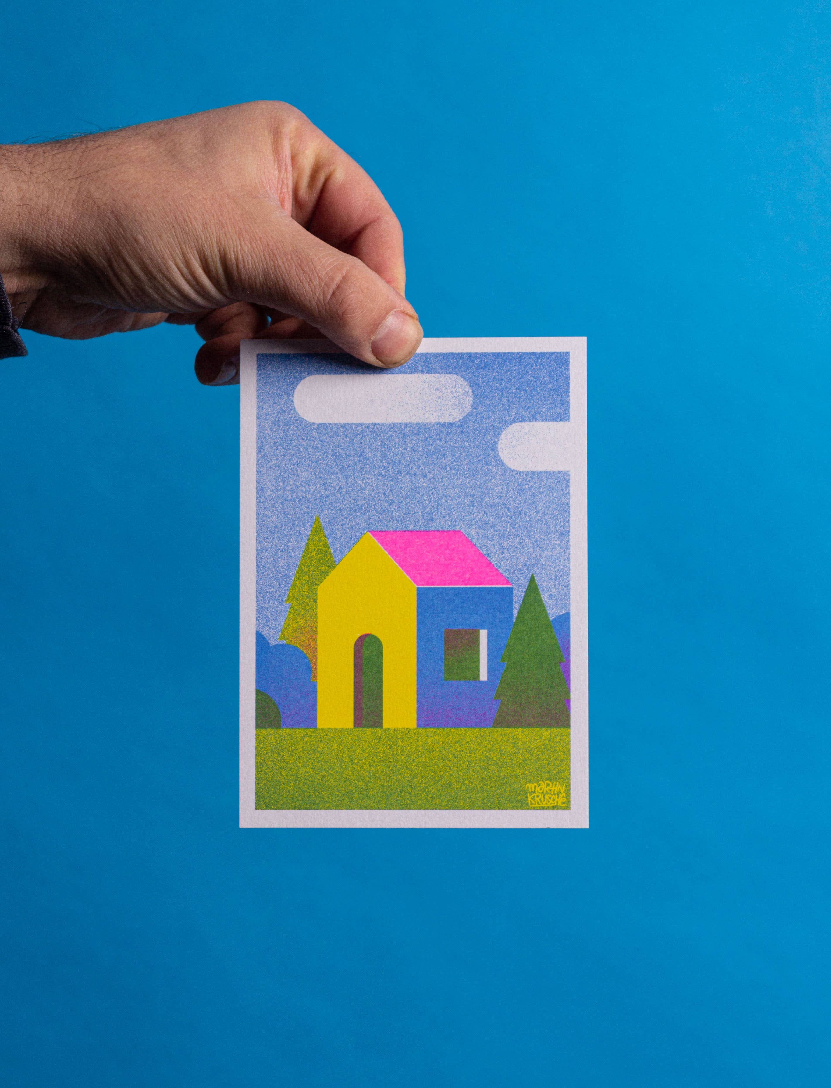 Riso Print - Häuser