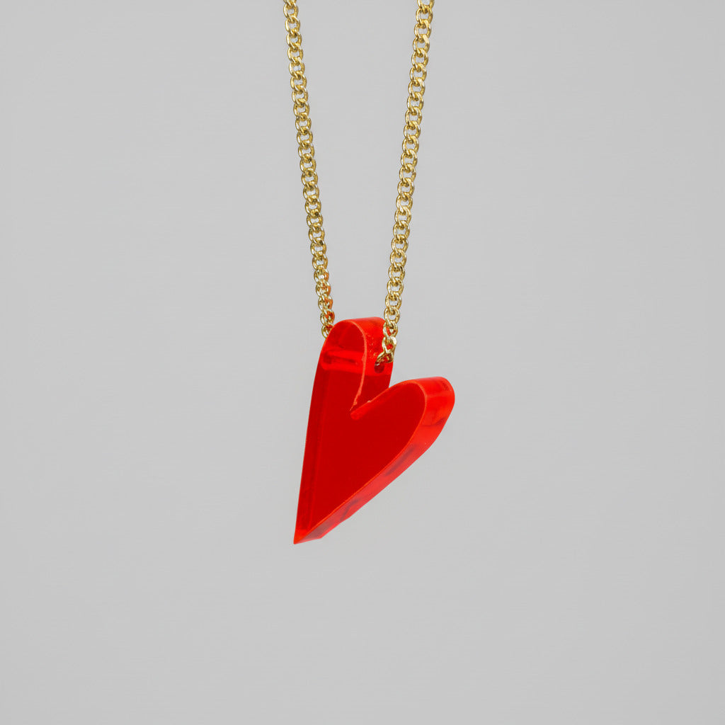Kette "Herz" Plexiglas Rot