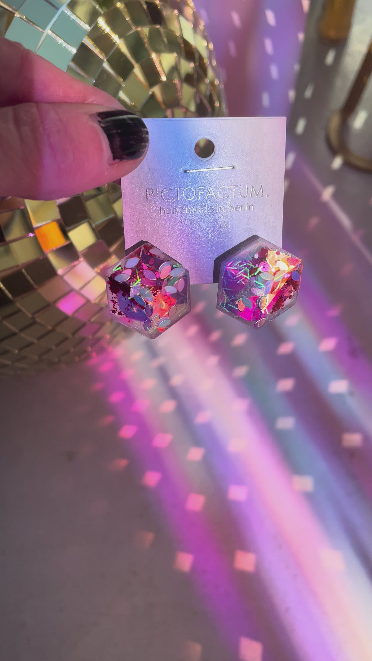 Ohrstecker irisierend Konfetti