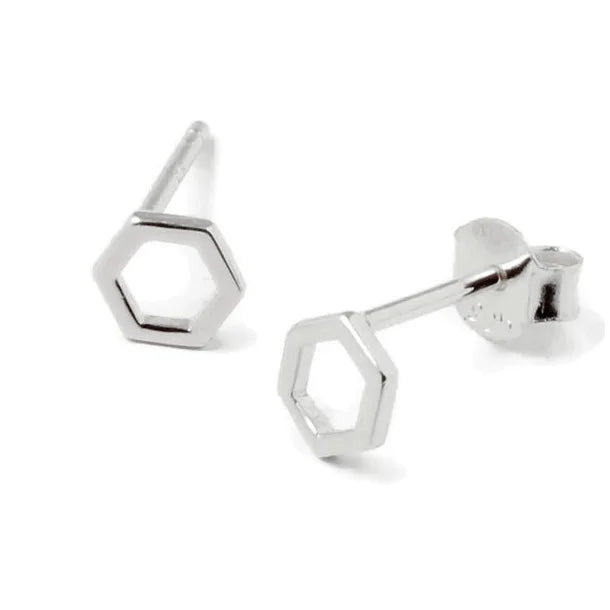 Ohrstecker "Sechseck" Silber