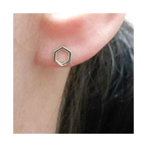 Ohrstecker "Sechseck" Silber