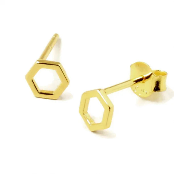 Ohrstecker "Sechseck" Gold
