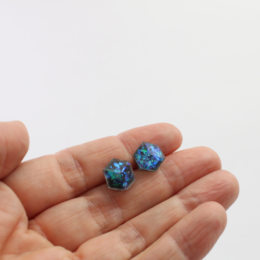 Ohrstecker Cube "Ocean" small