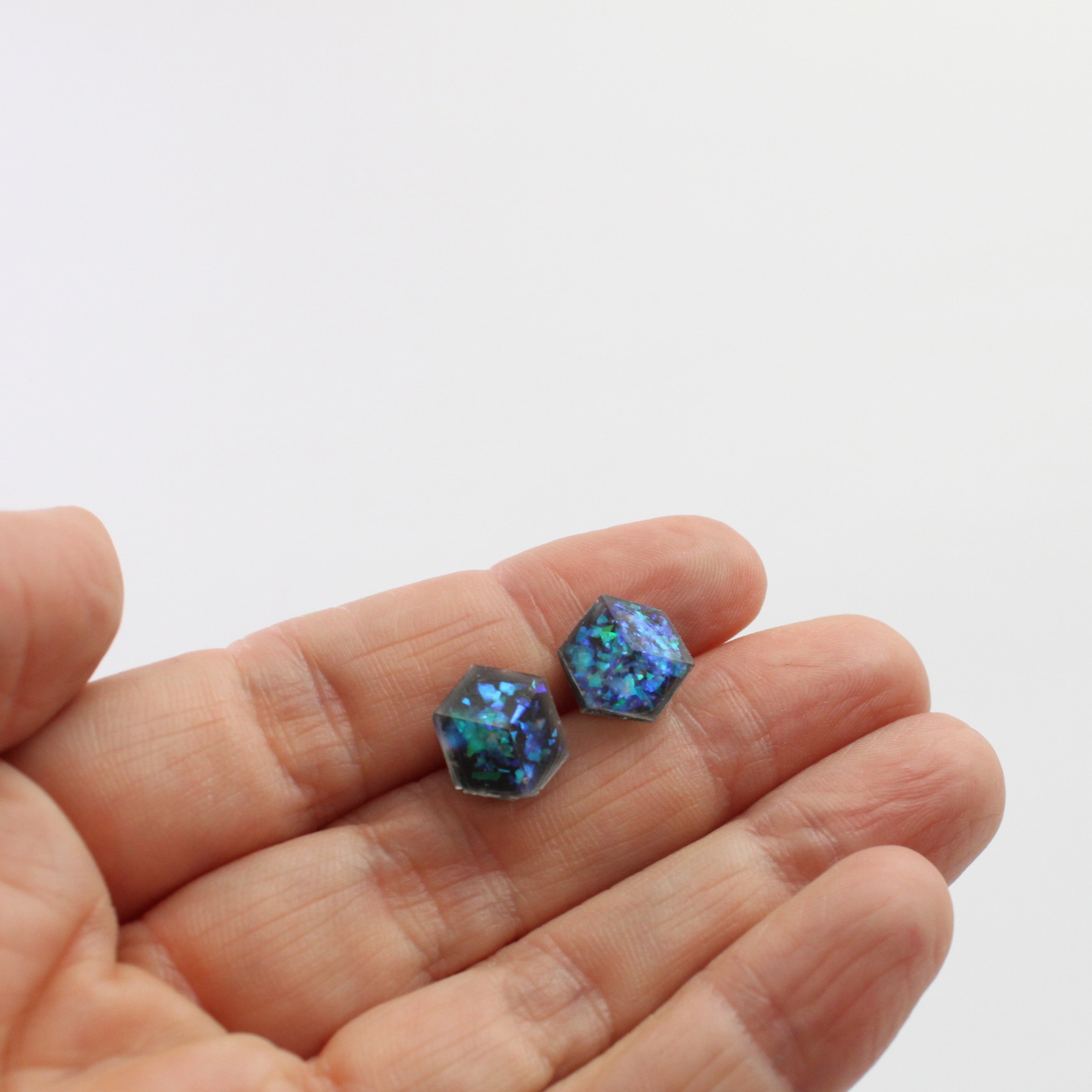Ohrstecker Cube "Ocean" small