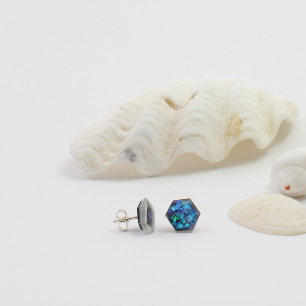Ohrstecker Cube "Ocean" small