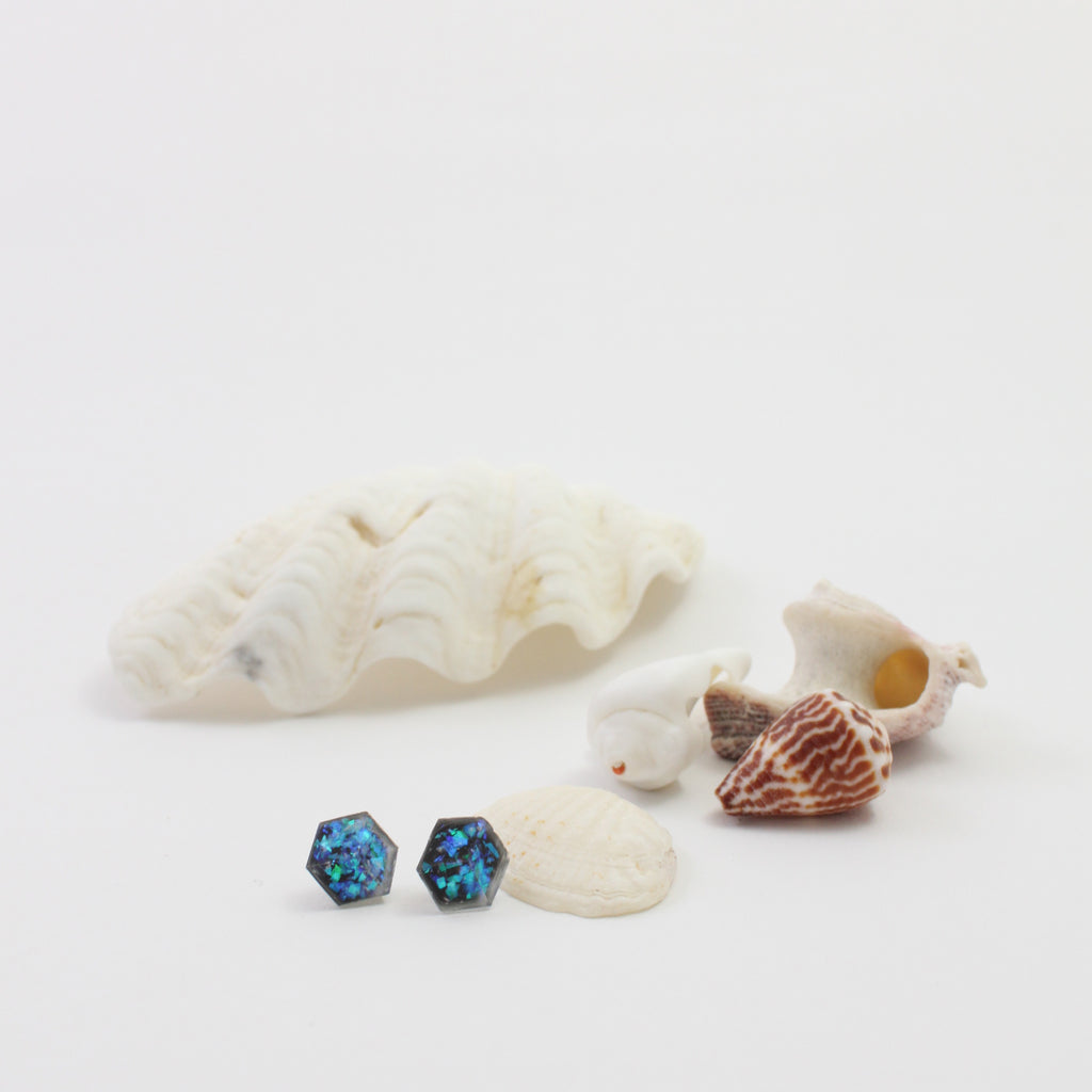 Ohrstecker Cube "Ocean" small