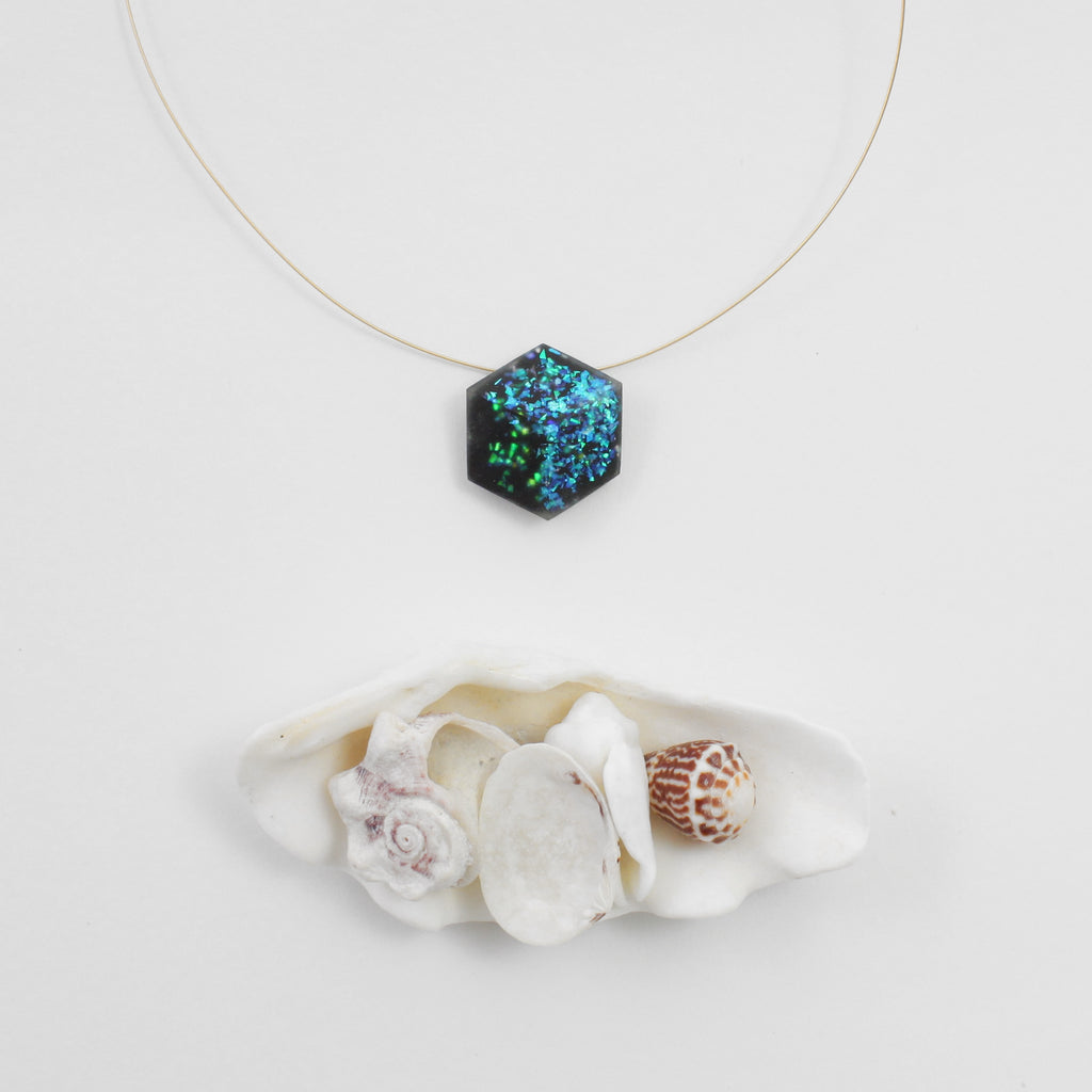 Kette Cube "Ocean" Blau-Grün small