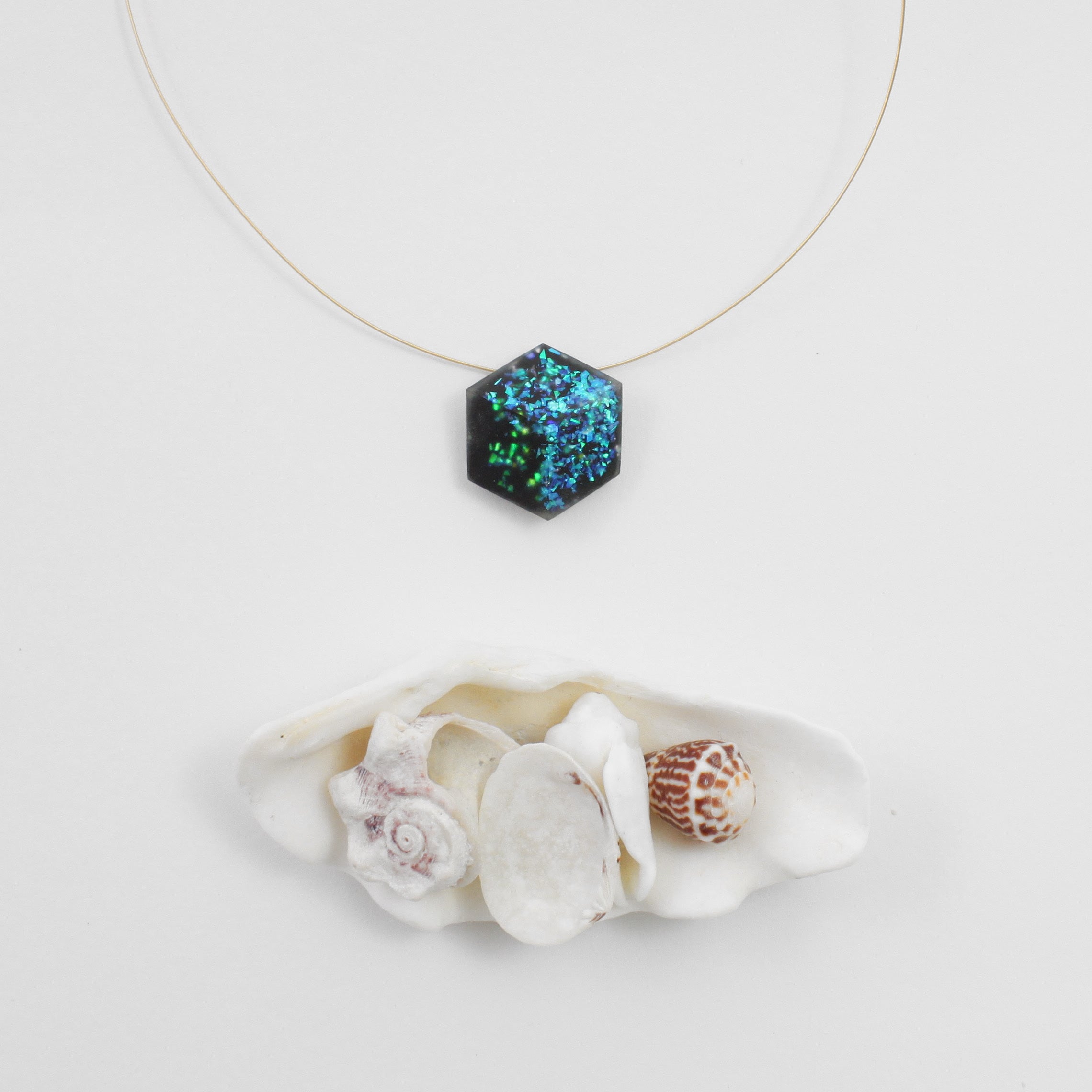 Kette Cube "Ocean" Blau-Grün small
