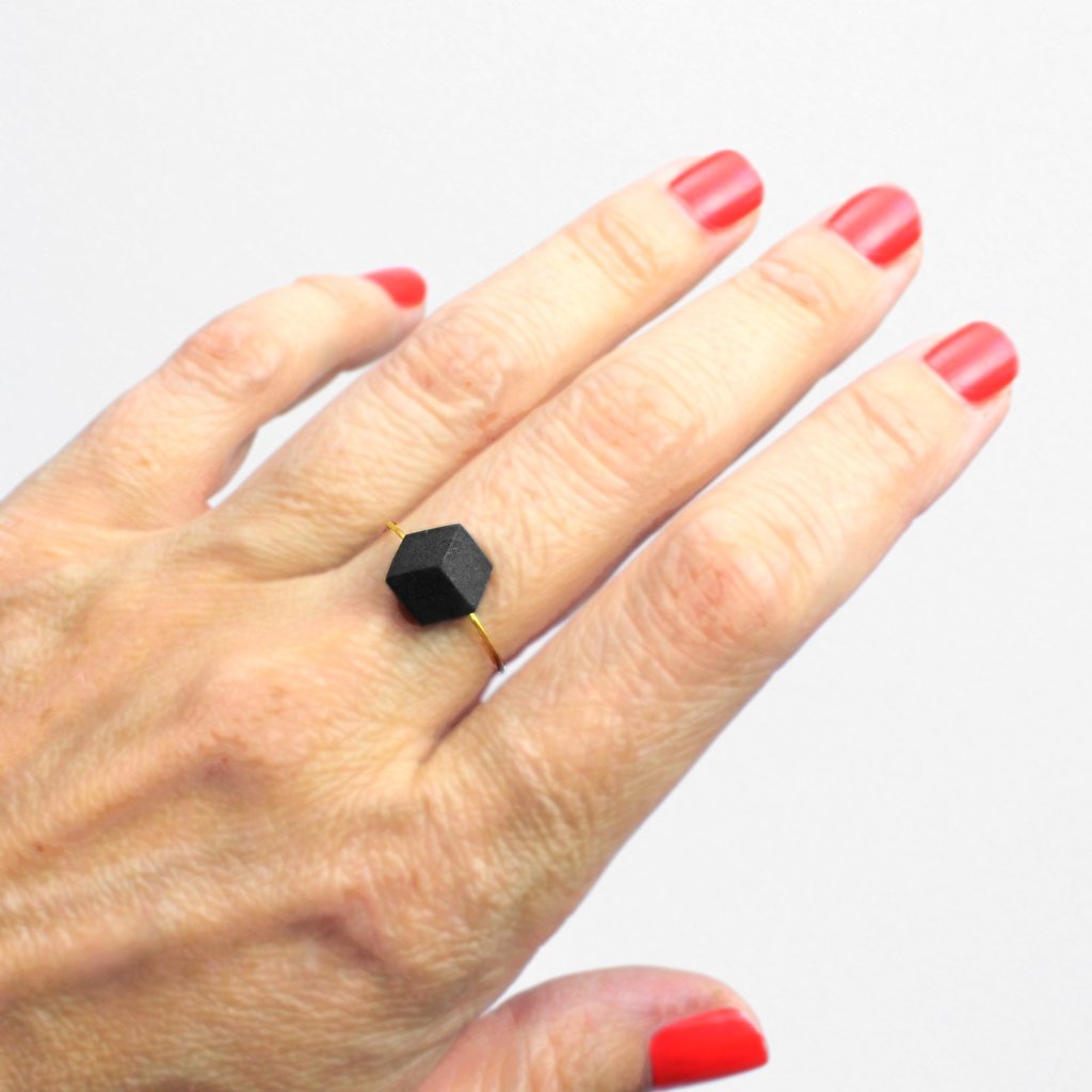 Ring Cube "Purismus" small Schwarz