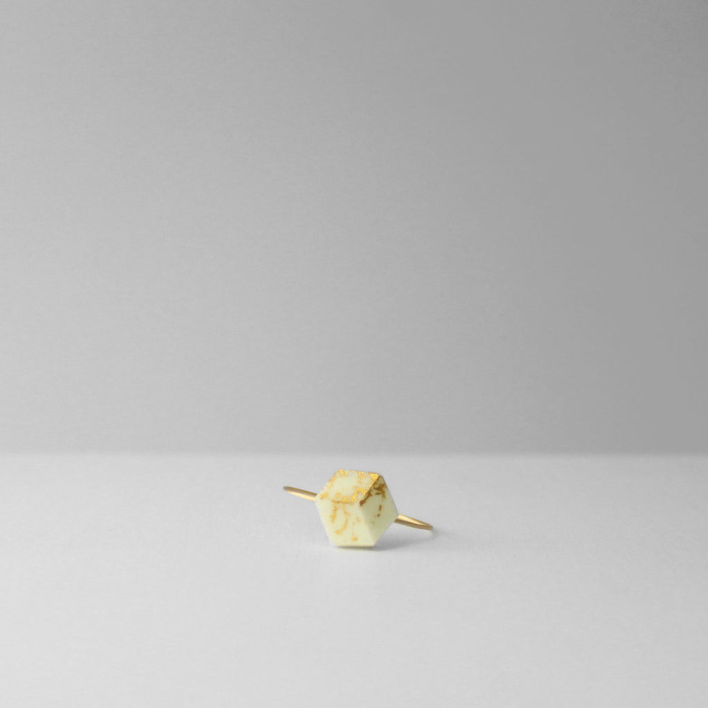 Ring Cube "Unikum" small Glow-Gold