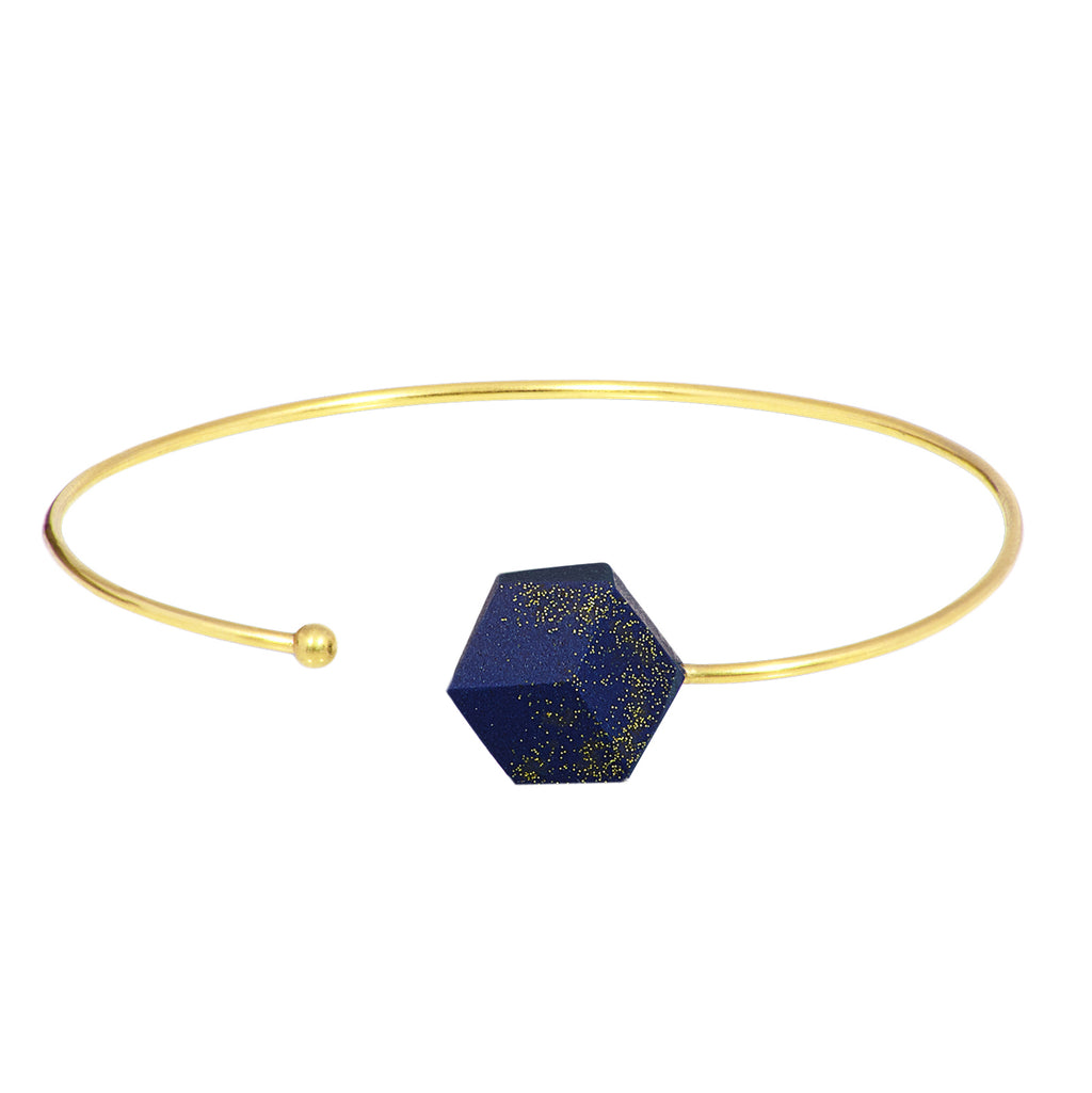 Armband Cube offen "Galaxie" Dunkelblau