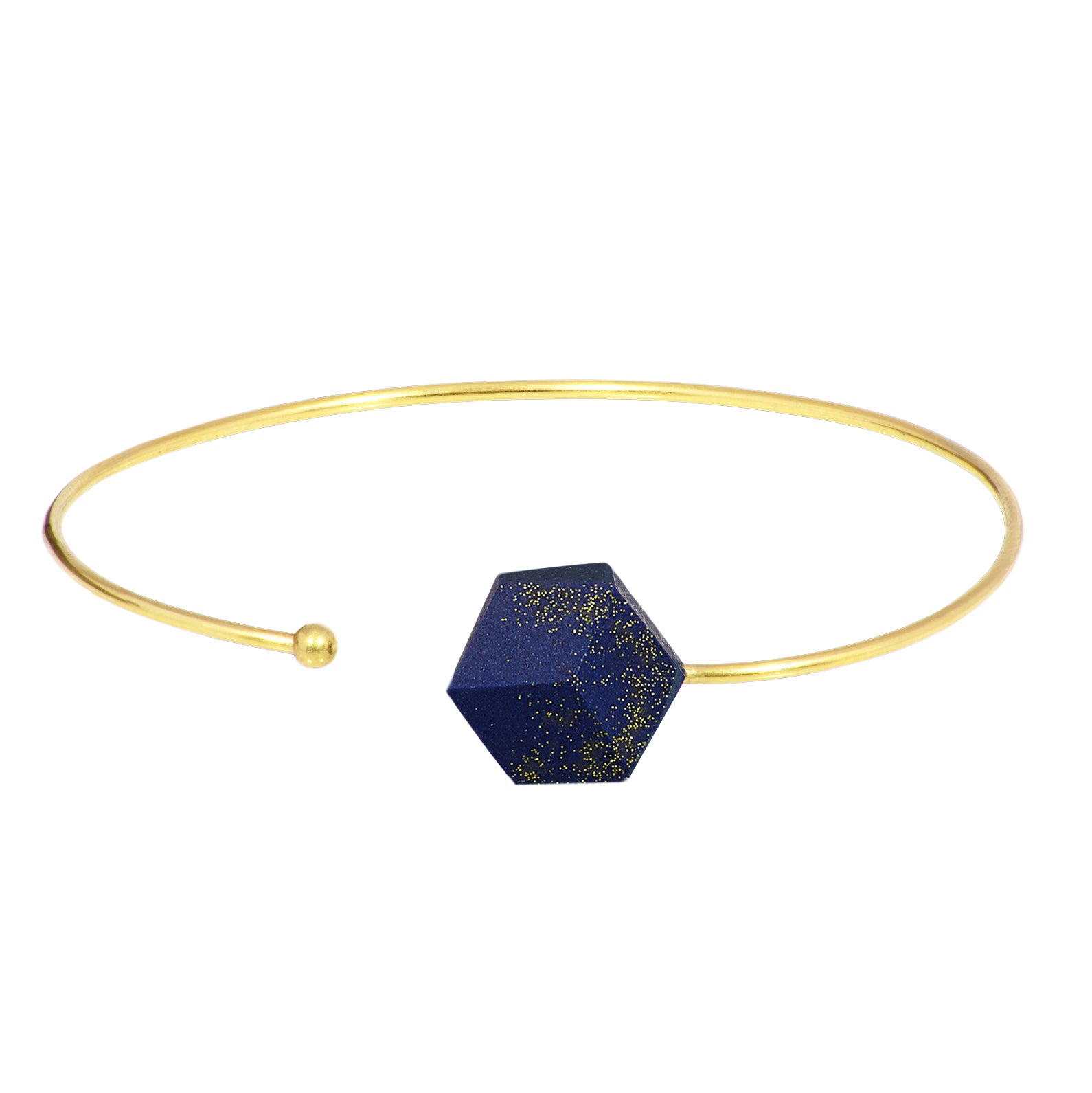 Armband Cube offen "Galaxie" Dunkelblau