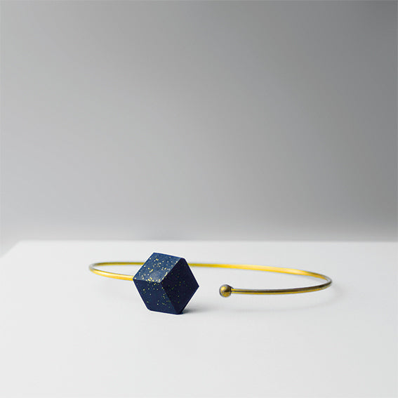 Armband Cube offen "Galaxie" Dunkelblau