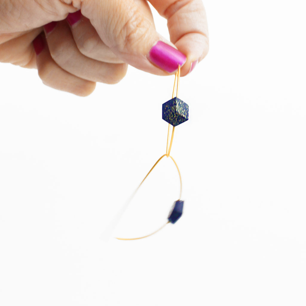 Ohrhänger Halbmond Cube "Galaxie" small