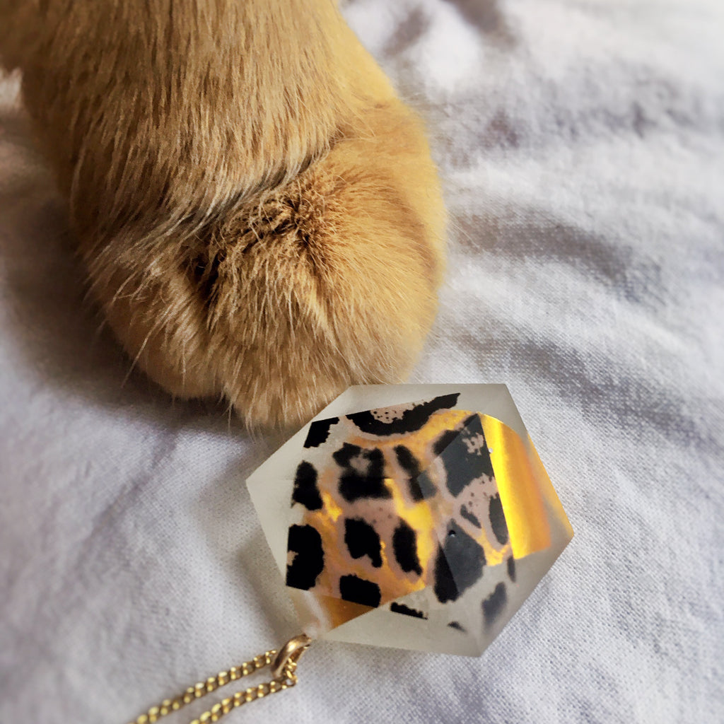 Kette lang Cube "Zoo" Leo-Gold