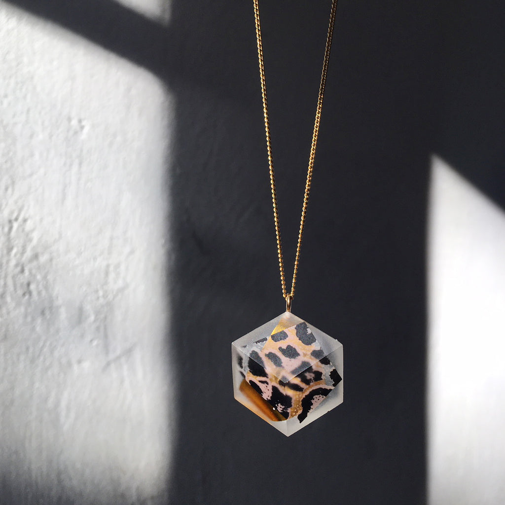Kette lang Cube "Zoo" Leo-Gold