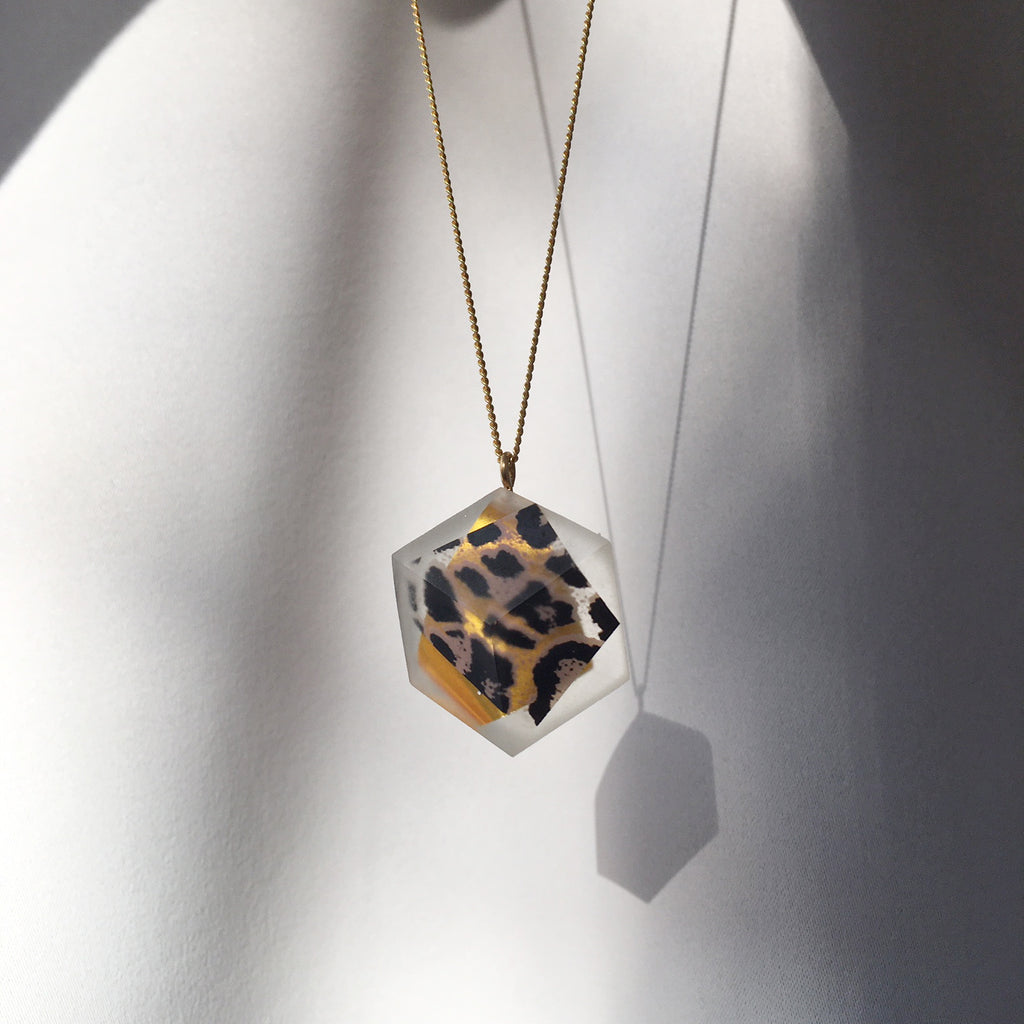 Kette lang Cube "Zoo" Leo-Gold