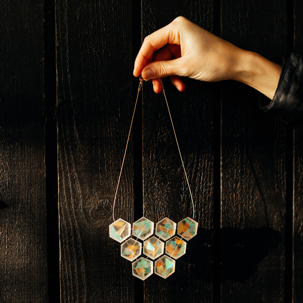 Kette Cube Collier "Kaleidoskop" Gold