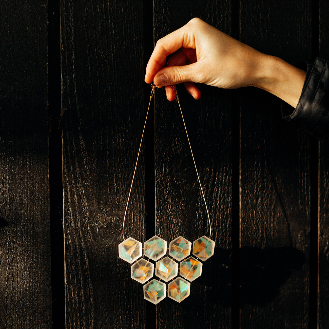 Kette Cube Collier "Kaleidoskop" Gold