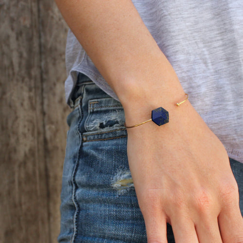 Armband Cube offen "Galaxie" Dunkelblau