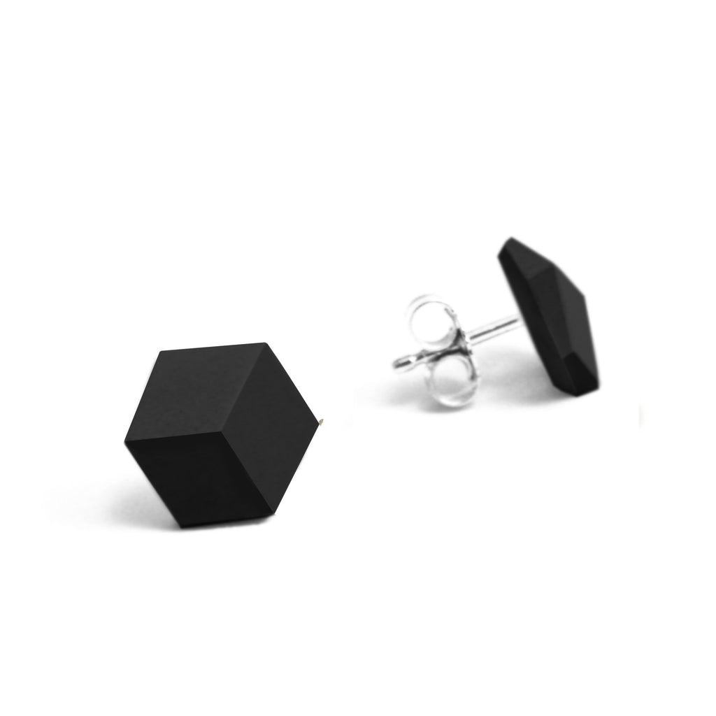 Ohrstecker Cube "Purismus" Schwarz small