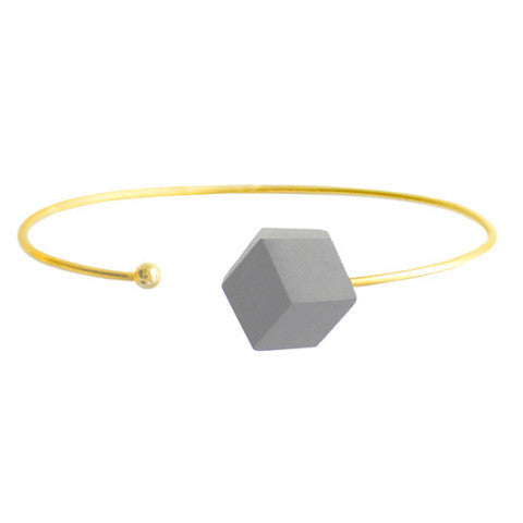 Armband Cube offen "Purismus" Grau
