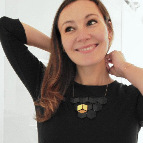 Kette Cube Collier "Ambivalenz" Schwarz
