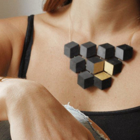 Kette Cube Collier "Ambivalenz" Schwarz