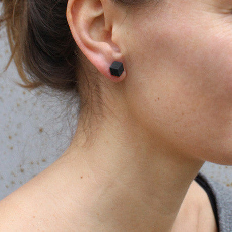 Ohrstecker Cube "Purismus" Schwarz small